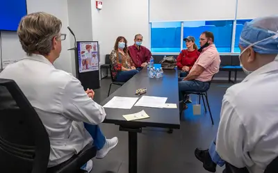 Cartwright family meets with Dr. Eason and the transplant team.